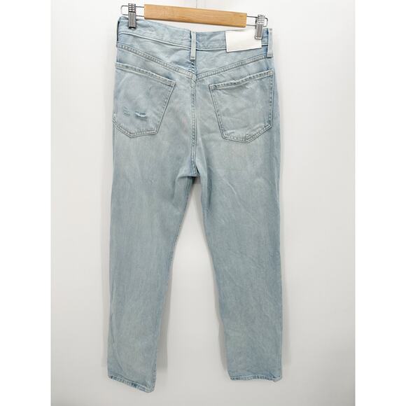 7 For All Mankind Easy Straight Button Fly Light Wash Blue Jeans Women's Size 25 - Picture 2 of 13